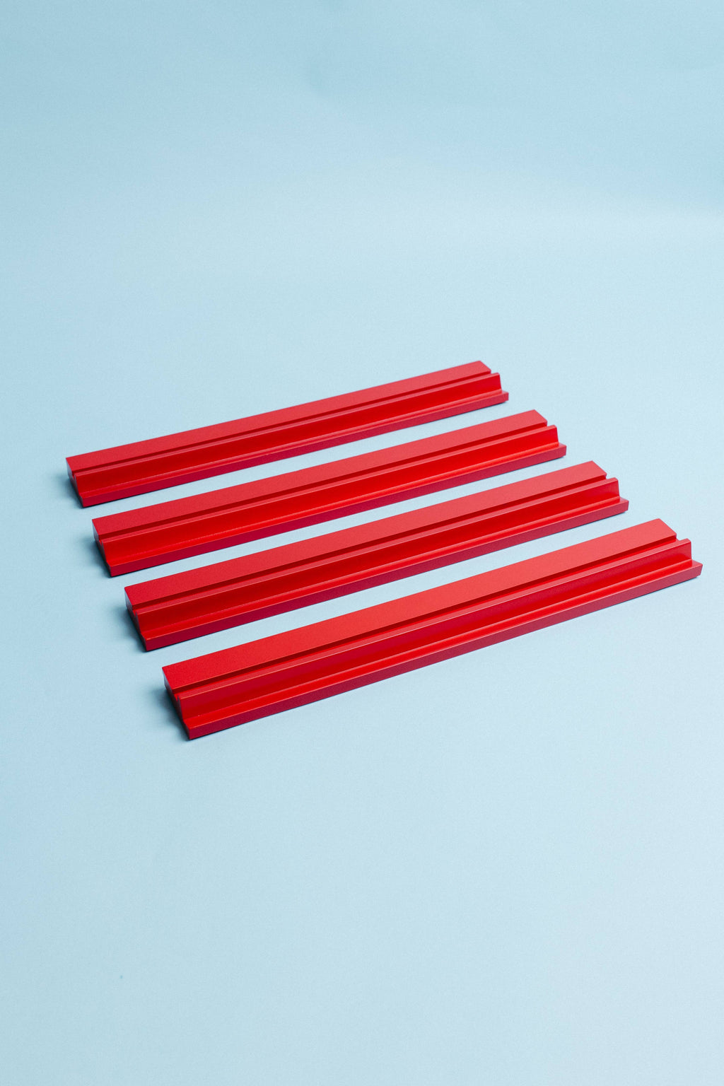 Dirty Mahj- Mahjong Racks (4) - Red Wooden with Magnetic Pushers