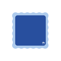 My Fair Mahjong MINI MAHJONG MAT  |  Color Wave  |  21" x 21": Cobalt Center-Blue Scallop