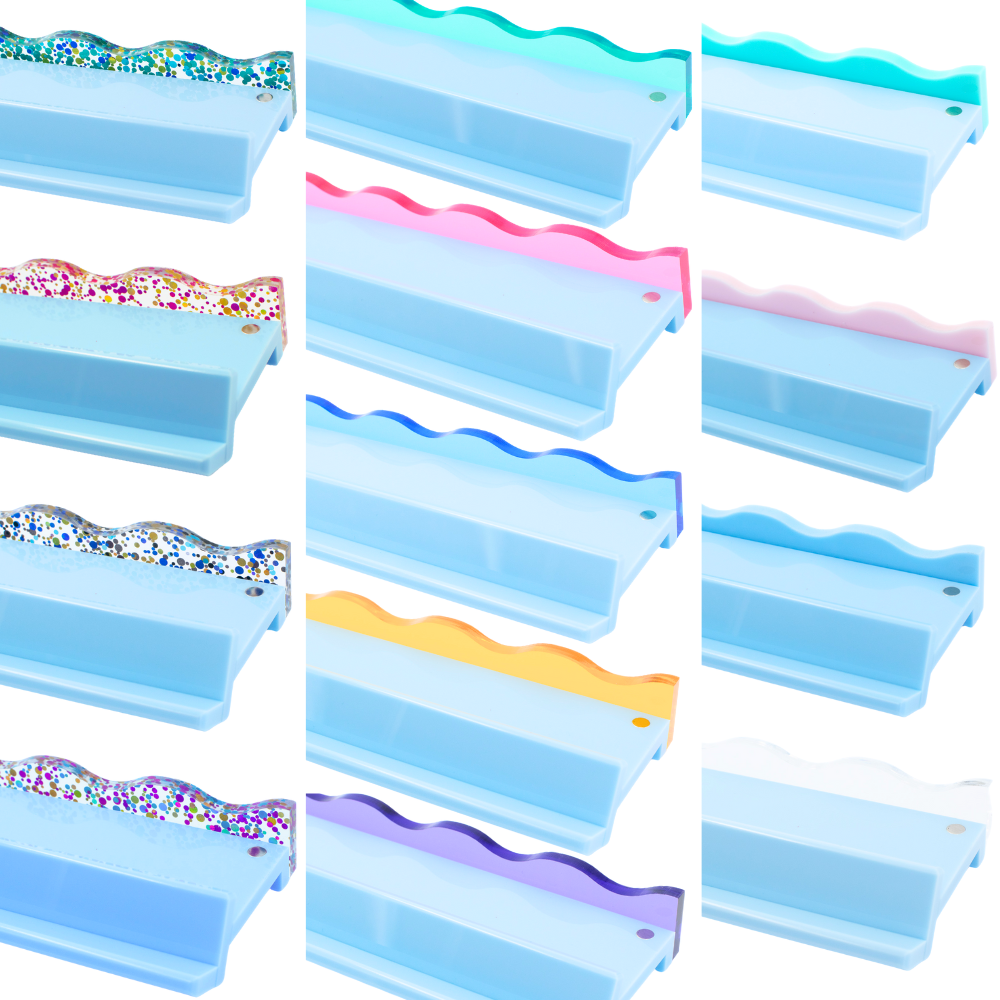 My Fair Mahjong MAHJONG RACK PUSHER ADD ON-MAGNETIC | Premium Acrylic Set(4): Transparent-Wavy-Pink