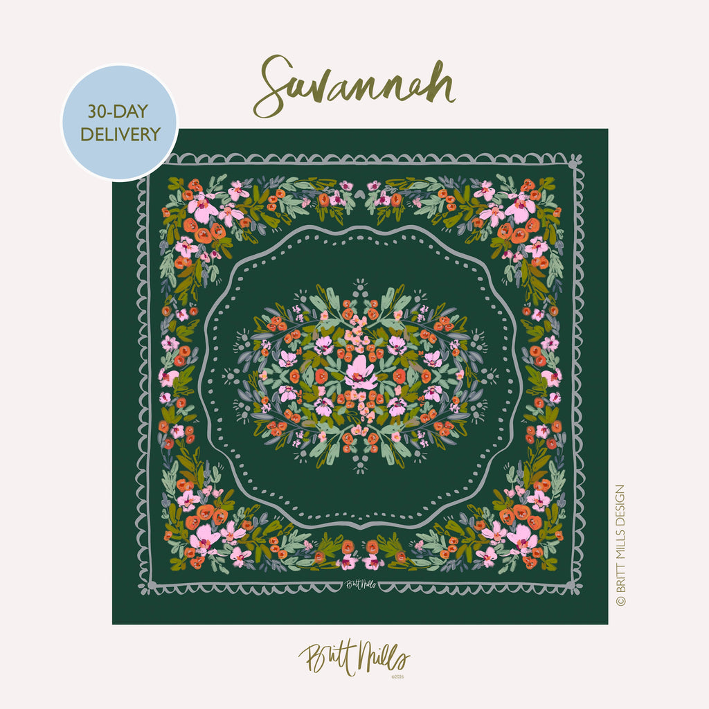 Britt Mills Mahjong Mats (Non-Neoprene): Regal Bloom