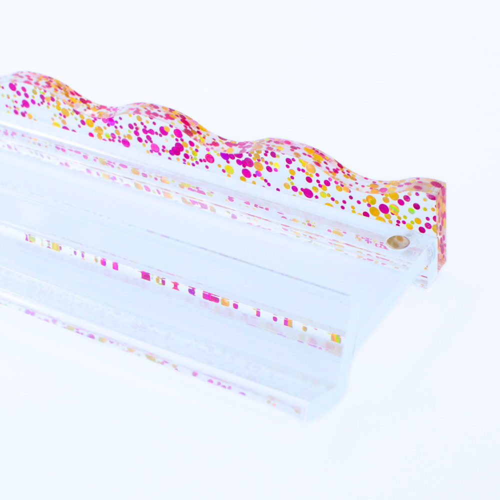 My Fair Mahjong MAHJONG RACK PUSHER ADD ON-MAGNETIC | Premium Acrylic Set(4): Confetti-Wavy-Pink
