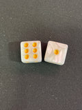 Pearl White Gold Dot Mahjong Dice
