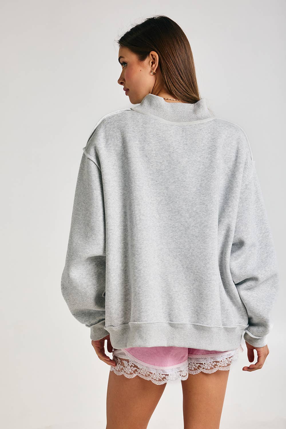 MAHJONG | Mahjong Embroidery Sweatshirt: H.GREY/KELLY GREEN STRIPE / S/M-L/XL (3-3)