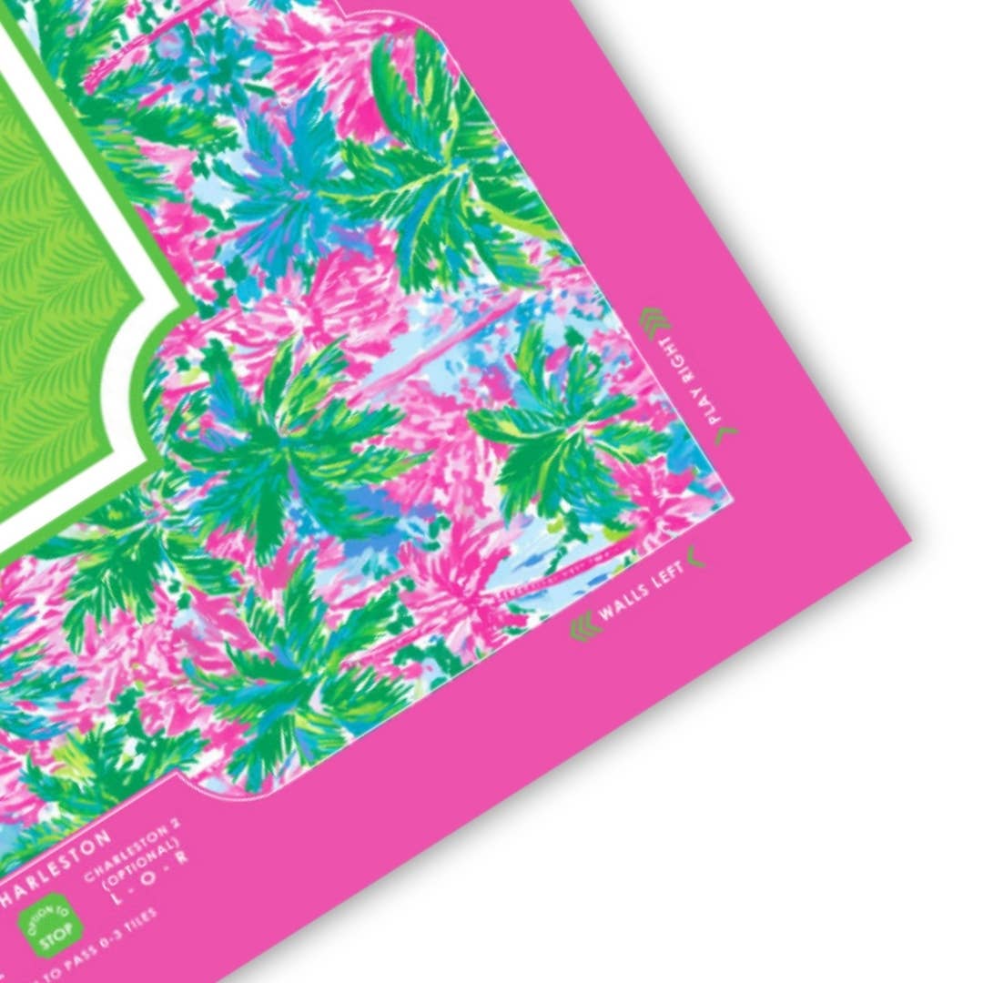 NEOPRENE Palm Beach Collection Mahjong Mat | Pink Blue Lime: Tropical Pink Lime
