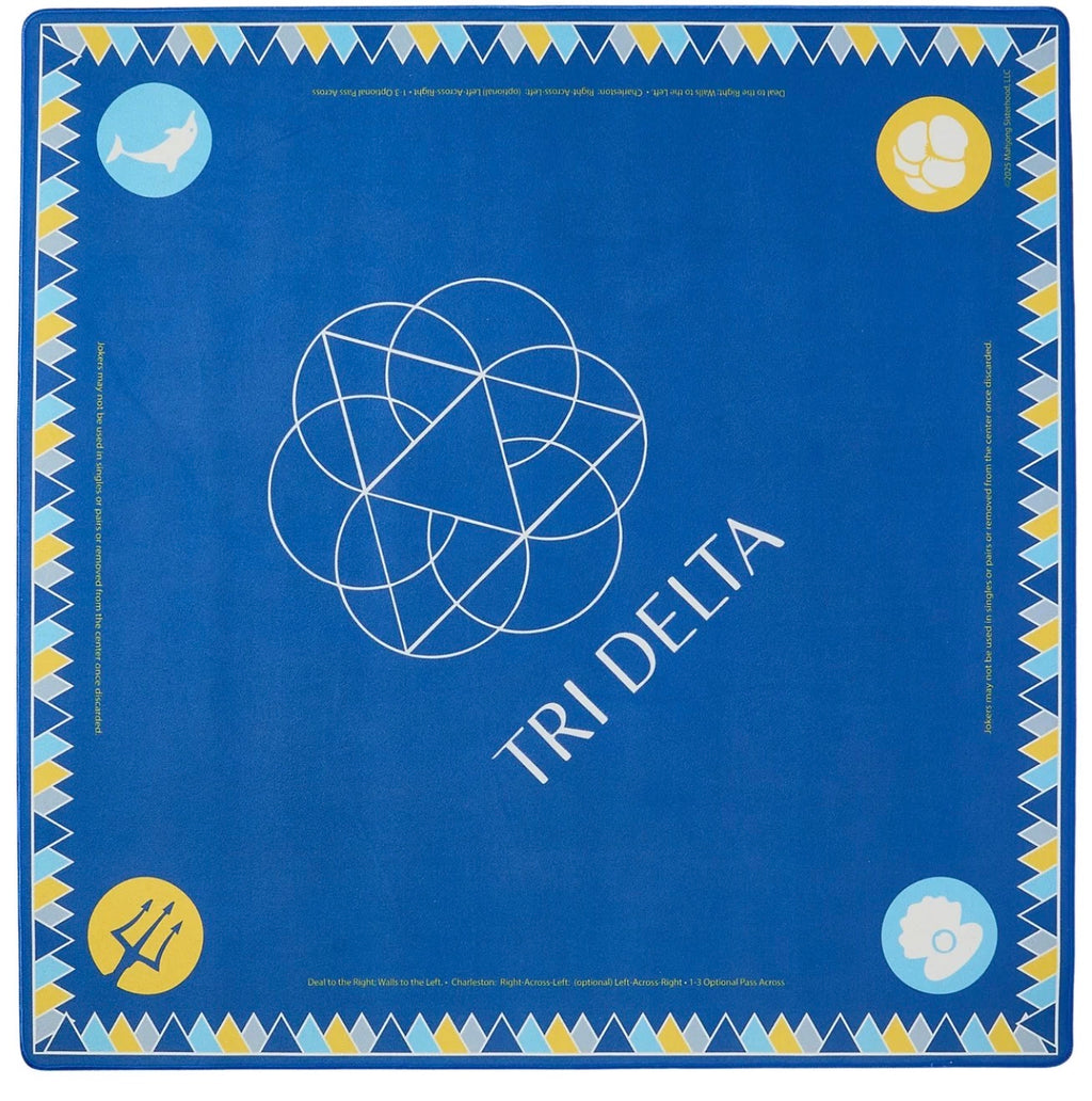 Mahjong Sisterhood Tri Delta Bid Day Bundle- Mahjong Tiles, Mat, and Shufflers