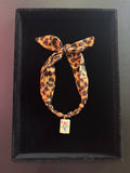 Mahjong Tile Scarf Necklace- Leopard with Bird Bam