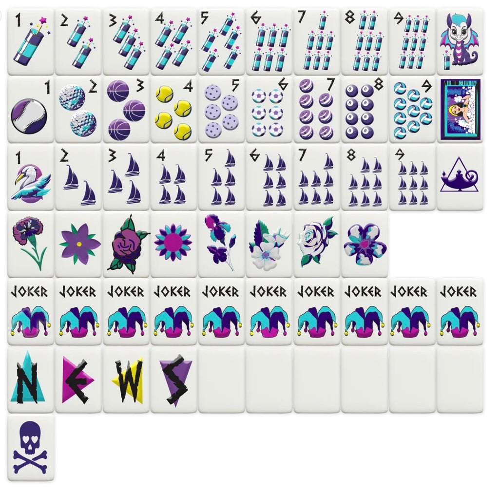 Mahjong Sisterhood Tri Sigma Bid Day Bundle- Mahjong Tiles, Mat, and Shufflers