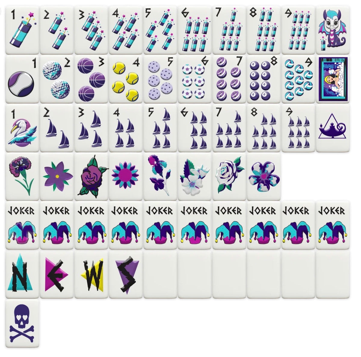 Mahjong Sisterhood Tri Sigma Bid Day Bundle- Mahjong Tiles, Mat, and Shufflers