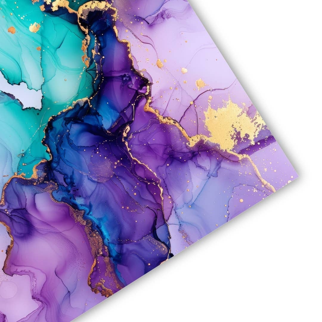 Purple Aqua Mahjong Mat | The Grand Marble Collection : 31.5" x 31.5"