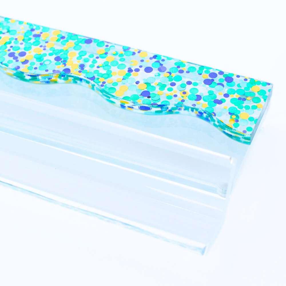 My Fair Mahjong MAHJONG RACK PUSHER ADD ON-MAGNETIC | Premium Acrylic Set(4): Confetti-Wavy-Pink