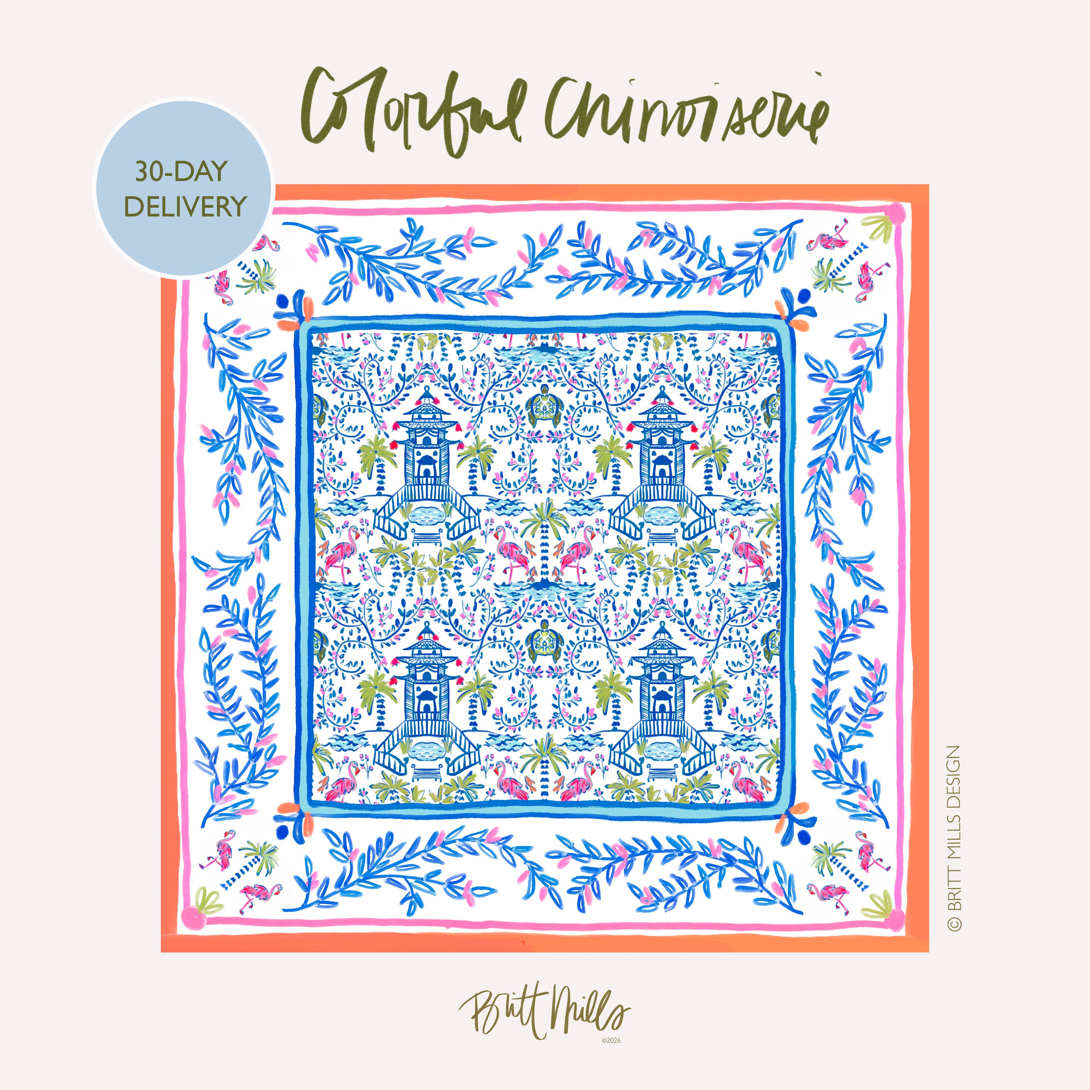 Britt Mills Mahjong Mats (Non-Neoprene): Royal Blooms