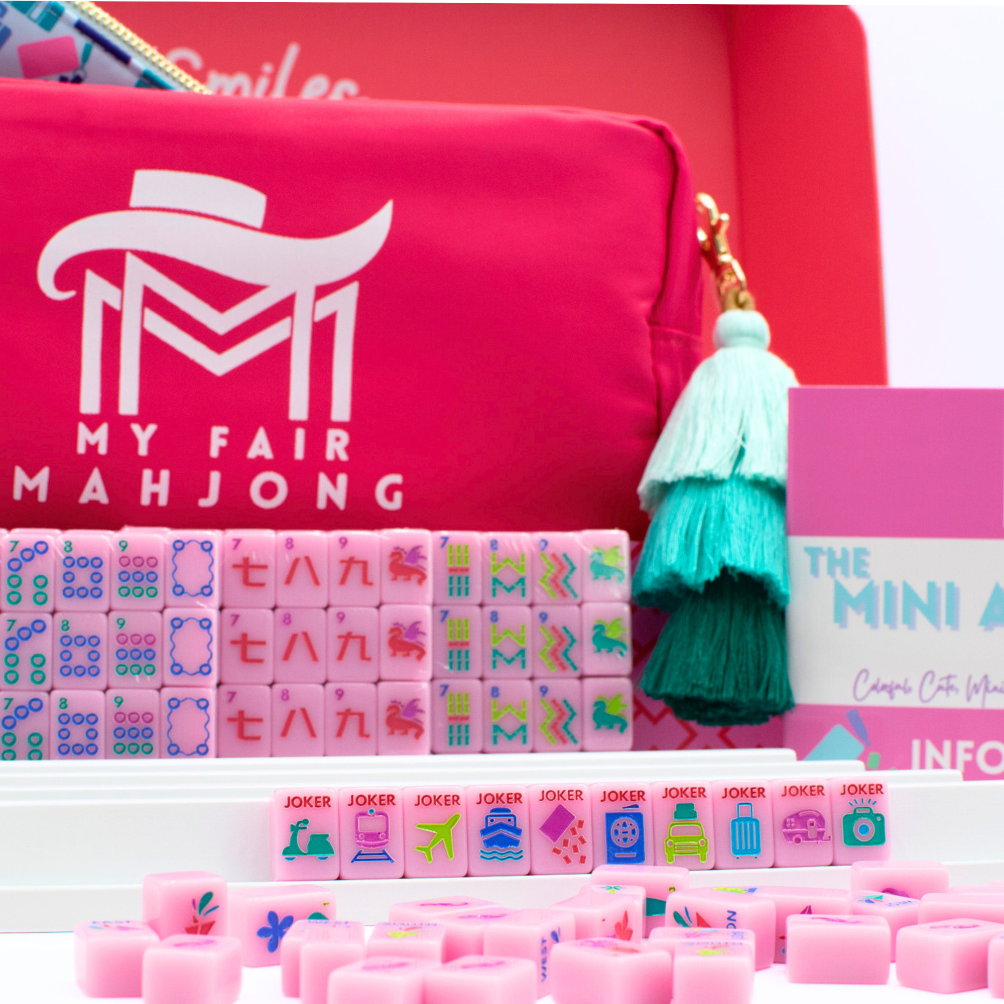 My Fair Mahjong MINI TRAVEL MAHJONG  |  Mini Anywhere Series  |  Pink  CLEARANCE - MUST GO!!!