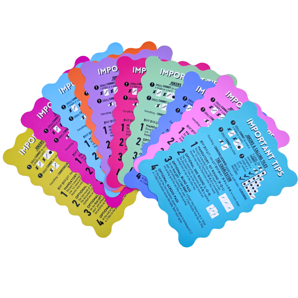 My Fair Mahjong MAHJONG SHUFFLE CARD  |  Scalloped Edges & Bright Colors  |  Sized to Store with Mahjong League Cards: 03-BLUE- CANT TALK