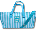 My Fair Mahjong MAHJONG TOTE BAG  |  Wide with Zipper Closure: Stripes- Green & Blue Tote Bag