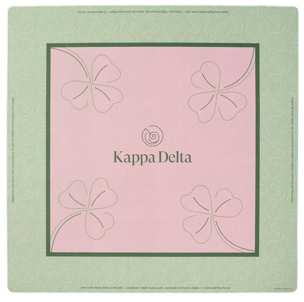 Mahjong Sisterhood Kappa Delta Bid Day Bundle - Mahjong Tiles, Mat, and Shufflers