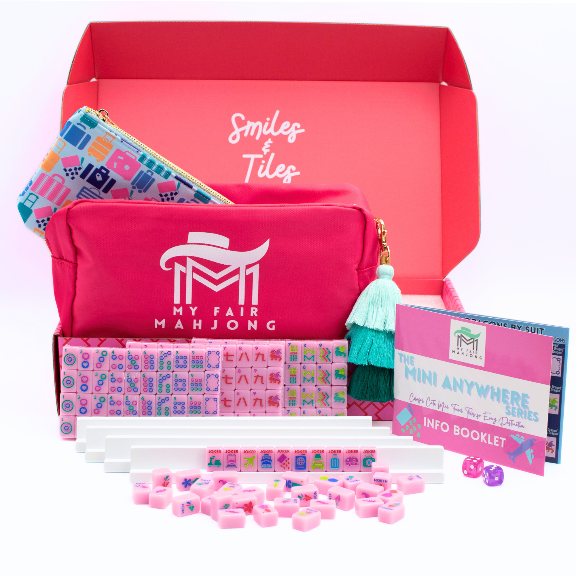 My Fair Mahjong MINI TRAVEL MAHJONG  |  Mini Anywhere Series  |  Pink  CLEARANCE - MUST GO!!!