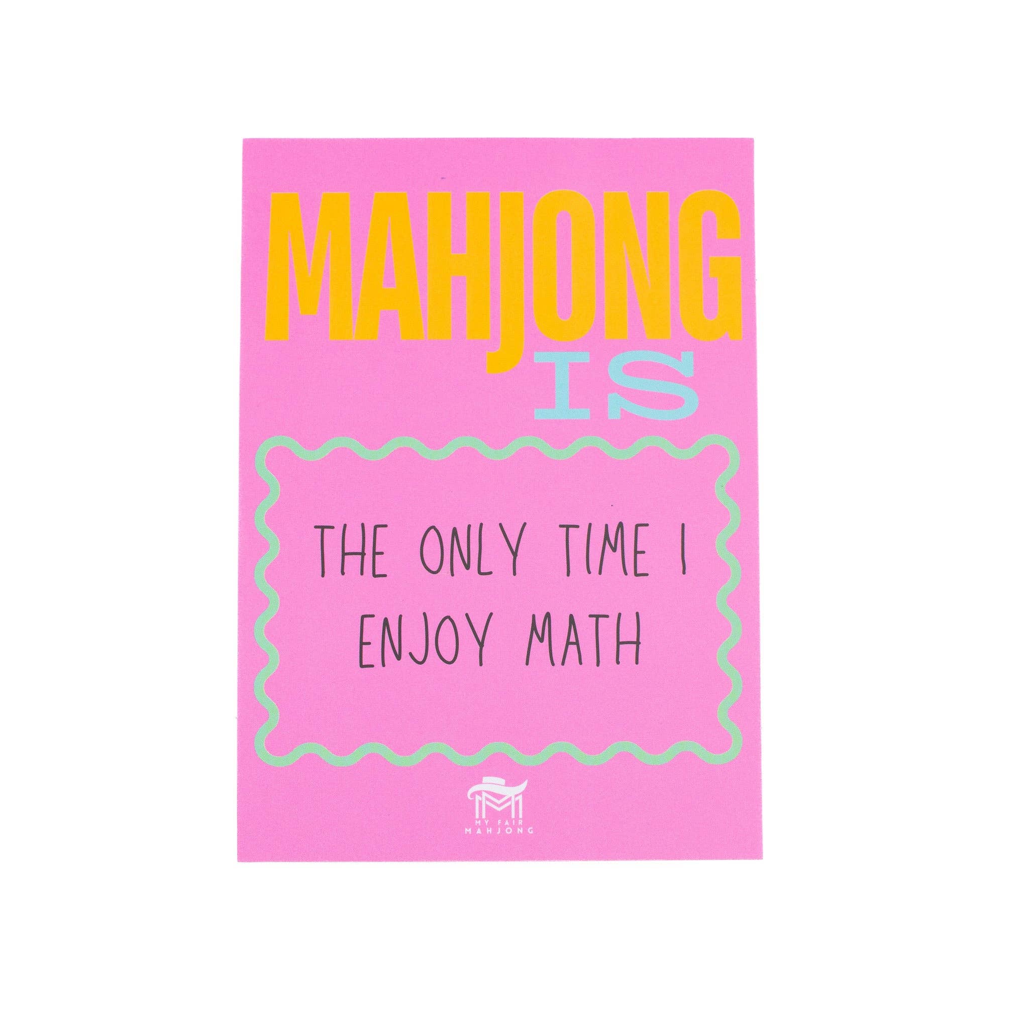 My Fair Mahjong MAHJONG SHUFFLE CARD  |  Mahjong Is Series  |  Sized to Store with League Cards: Pink- Harmless Cult