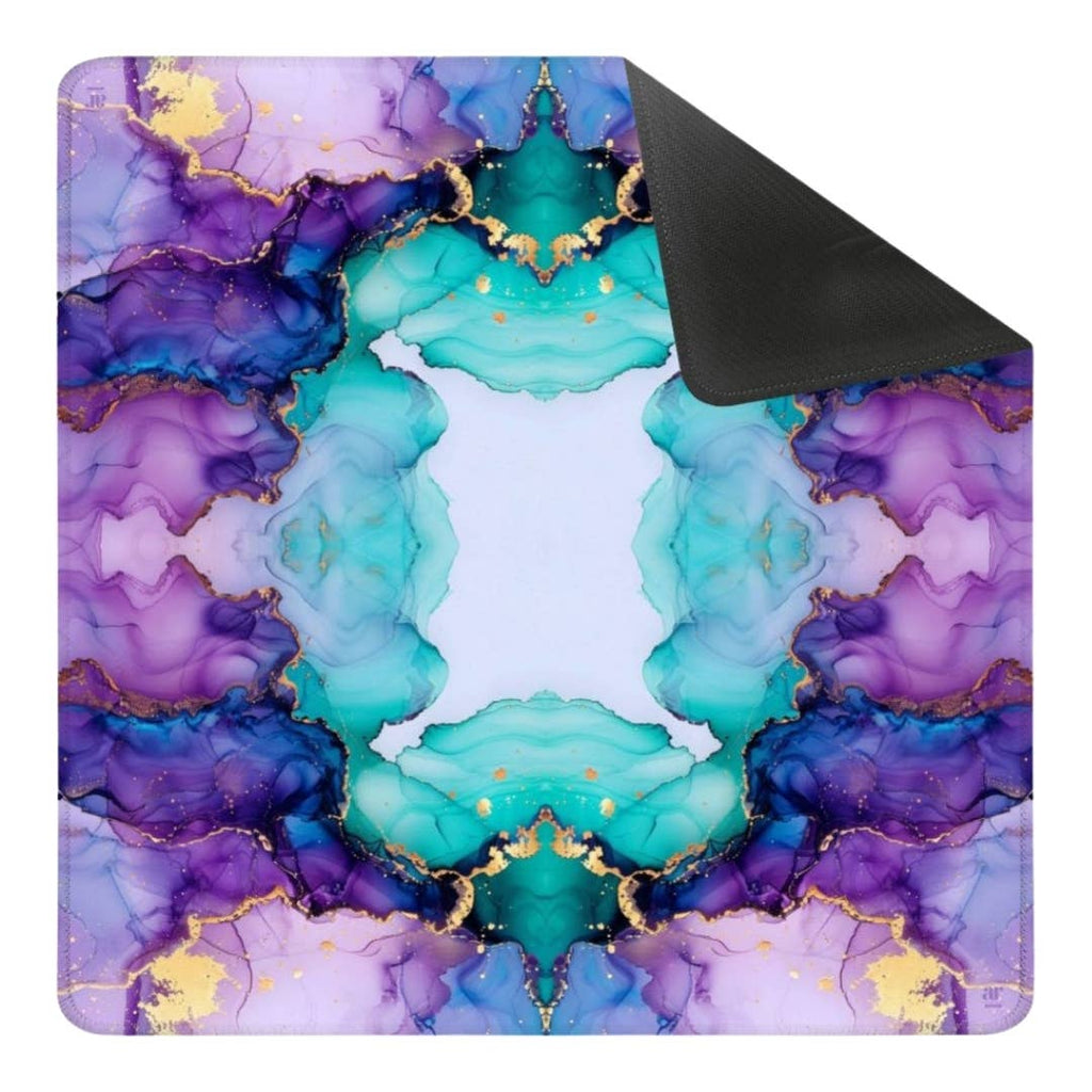 Purple Aqua Mahjong Mat | The Grand Marble Collection : 31.5" x 31.5"