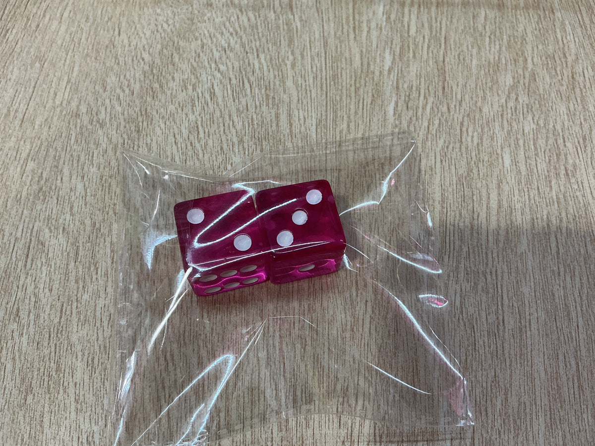 Clear Hot Pink Translucent Mahjong Dice