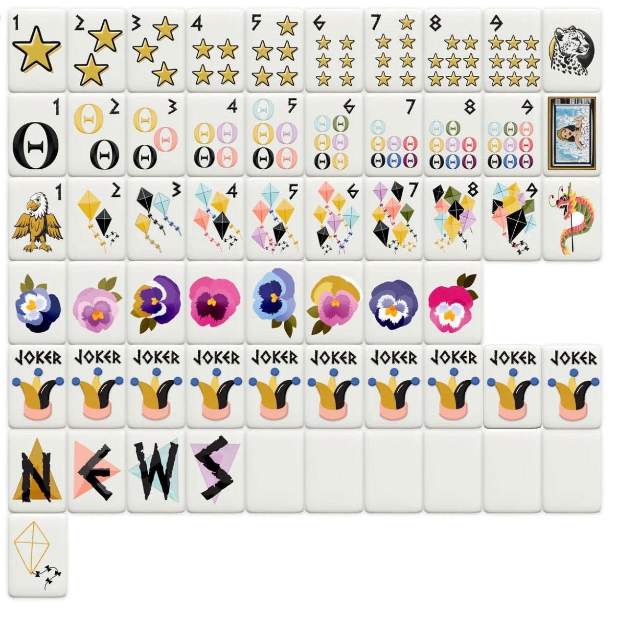 Mahjong Sisterhood Kappa Alpha Theta Bid Day Bundle- Mahjong Tiles, Mat, and Shufflers