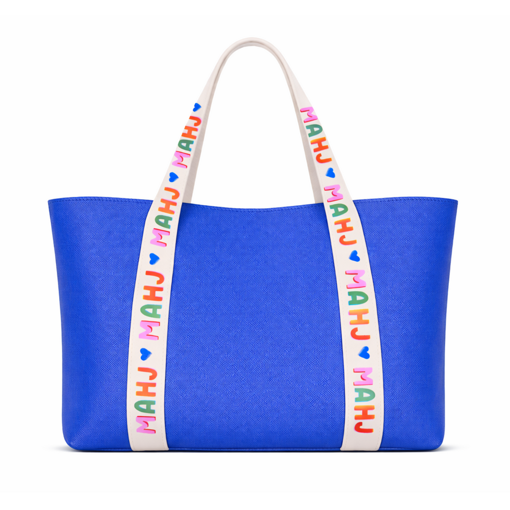 Mahjong Tote Bag Mahjong Tile Bag Leather | Blue *NEW*