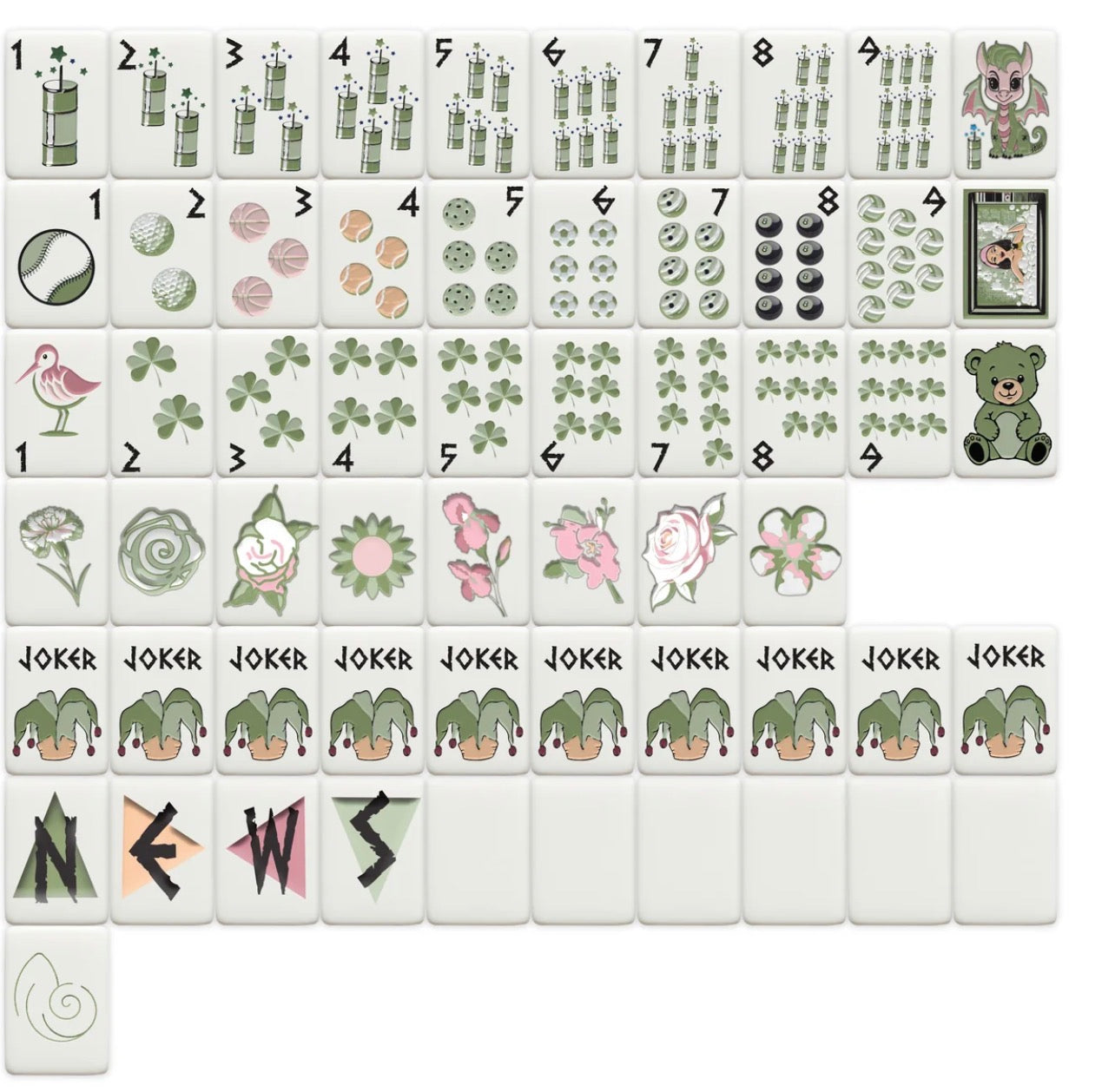 Mahjong Sisterhood Kappa Delta Bid Day Bundle - Mahjong Tiles, Mat, and Shufflers