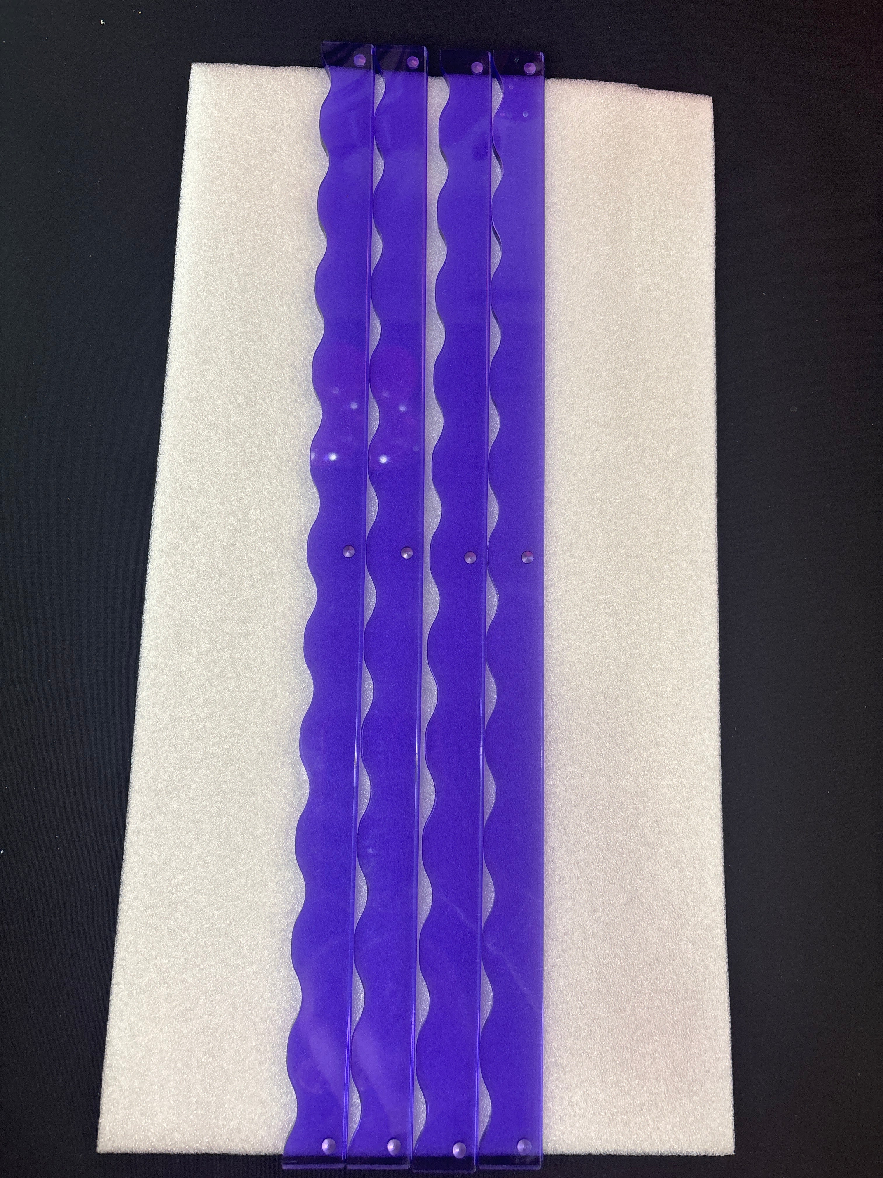 My Fair Mahjong MAHJONG RACK PUSHER ADD ON-MAGNETIC | Premium Acrylic Set(4): Scalloped Purple Transparent