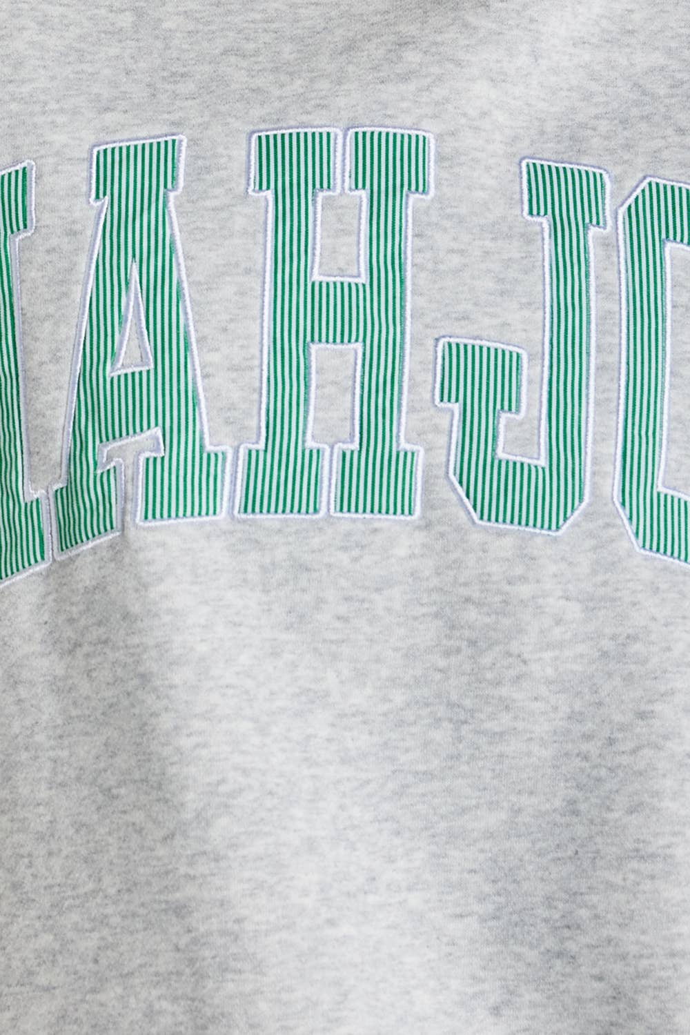 MAHJONG | Mahjong Embroidery Sweatshirt: H.GREY/BABY PINK STRIPE / S/M-L/XL (3-3)