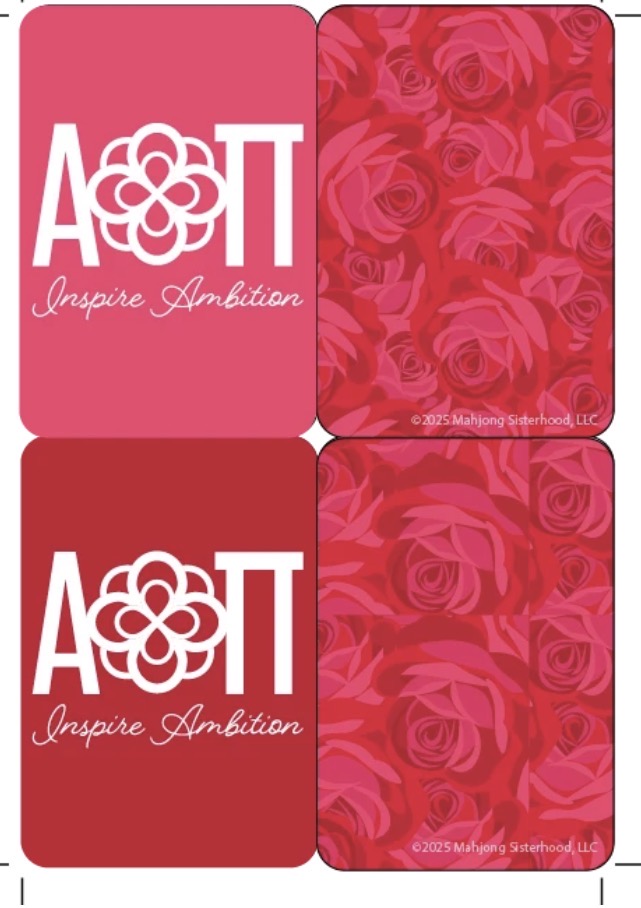Mahjong Sisterhood Alpha Omicron Pi Mahjong Mat and Shufflers Bundle (NO TILES)