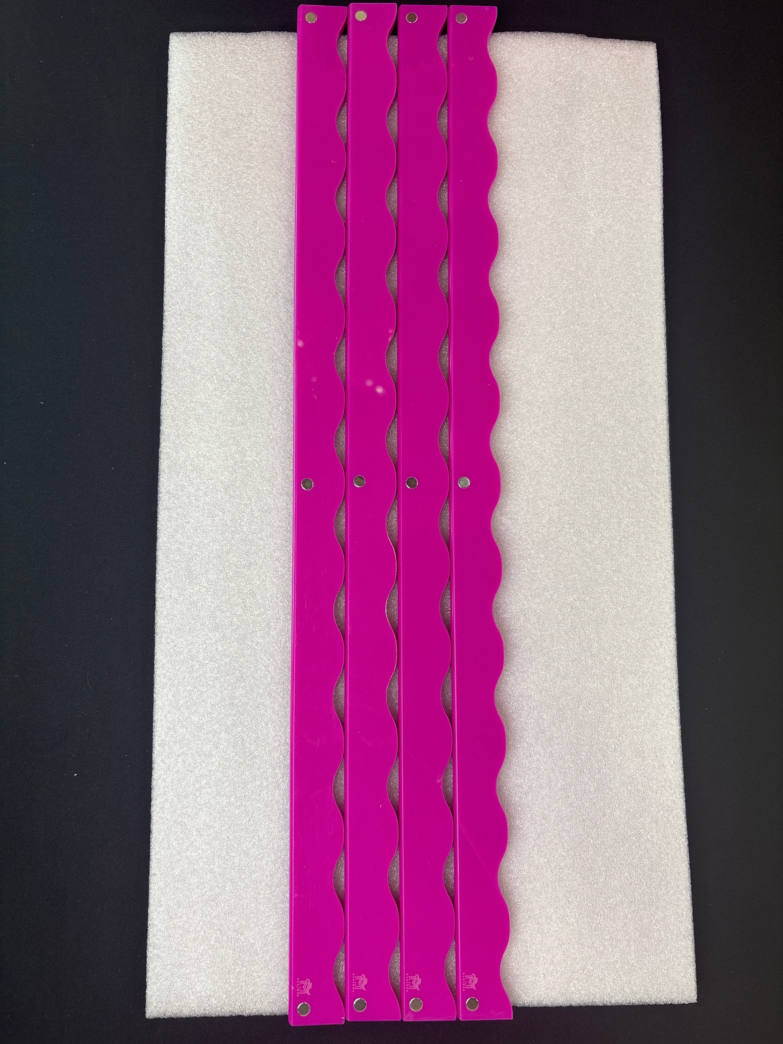 My Fair Mahjong MAHJONG RACK PUSHER ADD ON-MAGNETIC | Premium Acrylic Set(4): Scalloped Solid Magenta