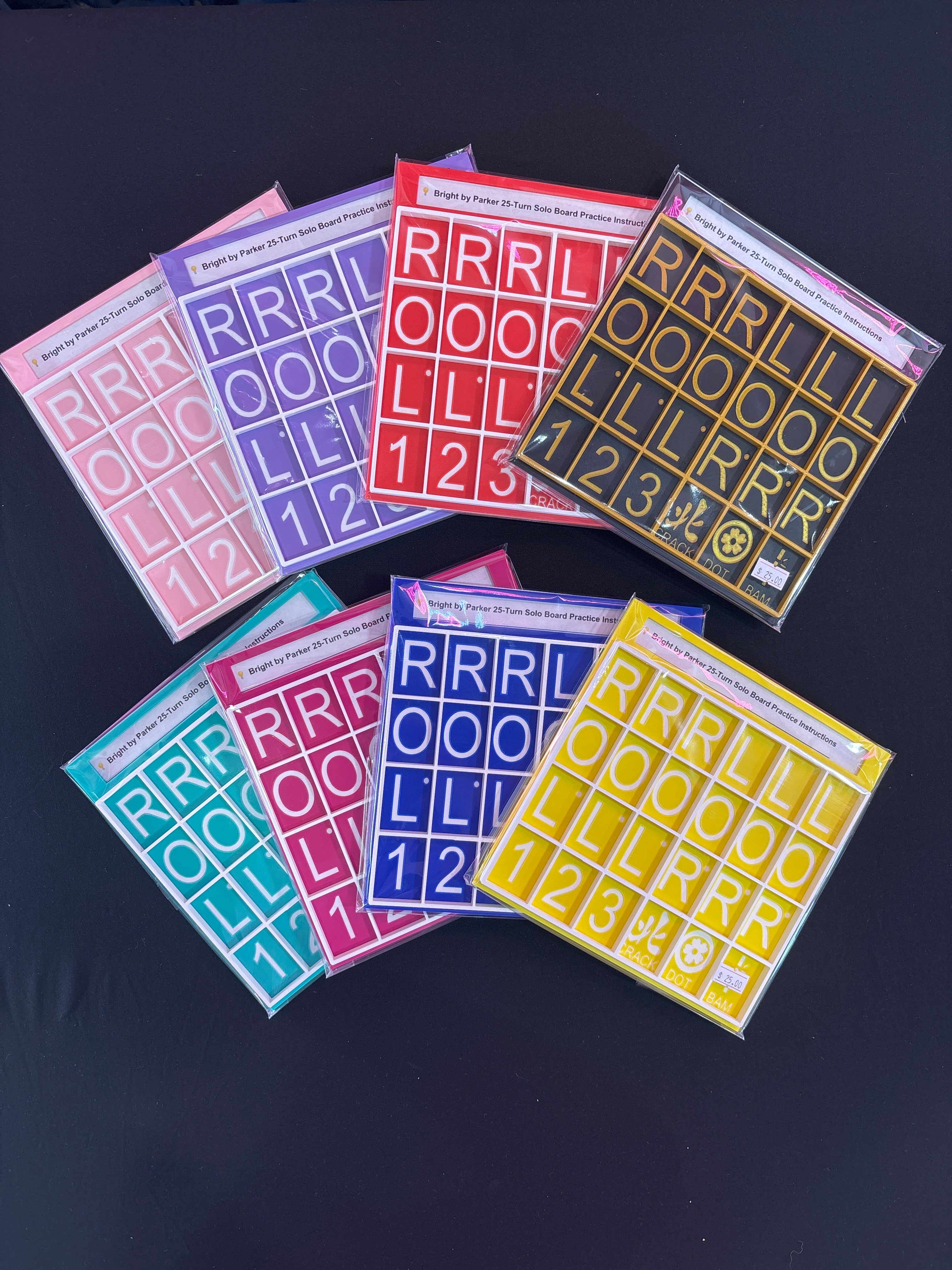 25- Turn Solo Board Practice Instructions Assorted Colors