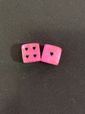 Hot Pink Heart Mahjong Dice