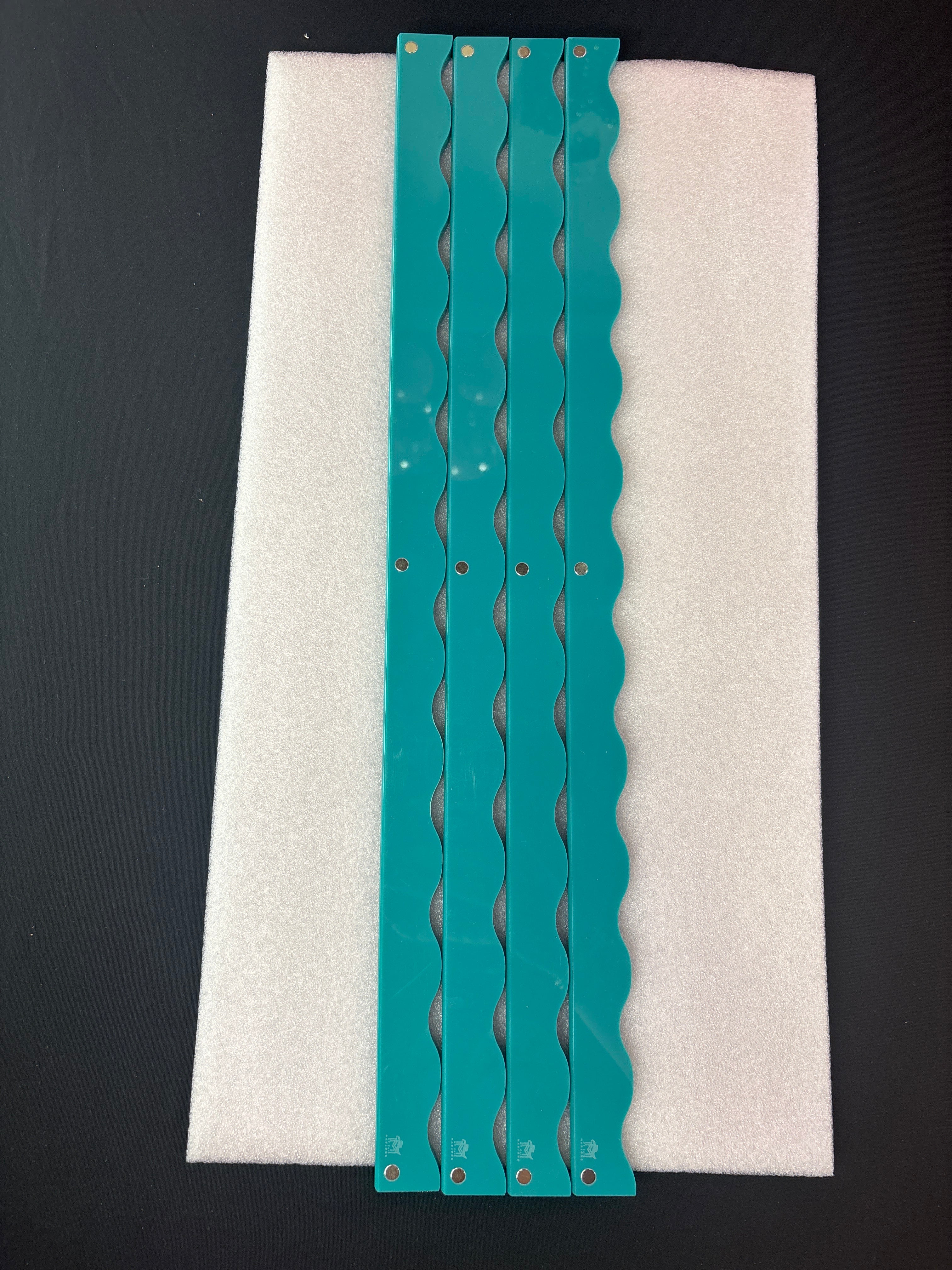 My Fair Mahjong MAHJONG RACK PUSHER ADD ON-MAGNETIC | Premium Acrylic Set(4): Scalloped Solid Teal