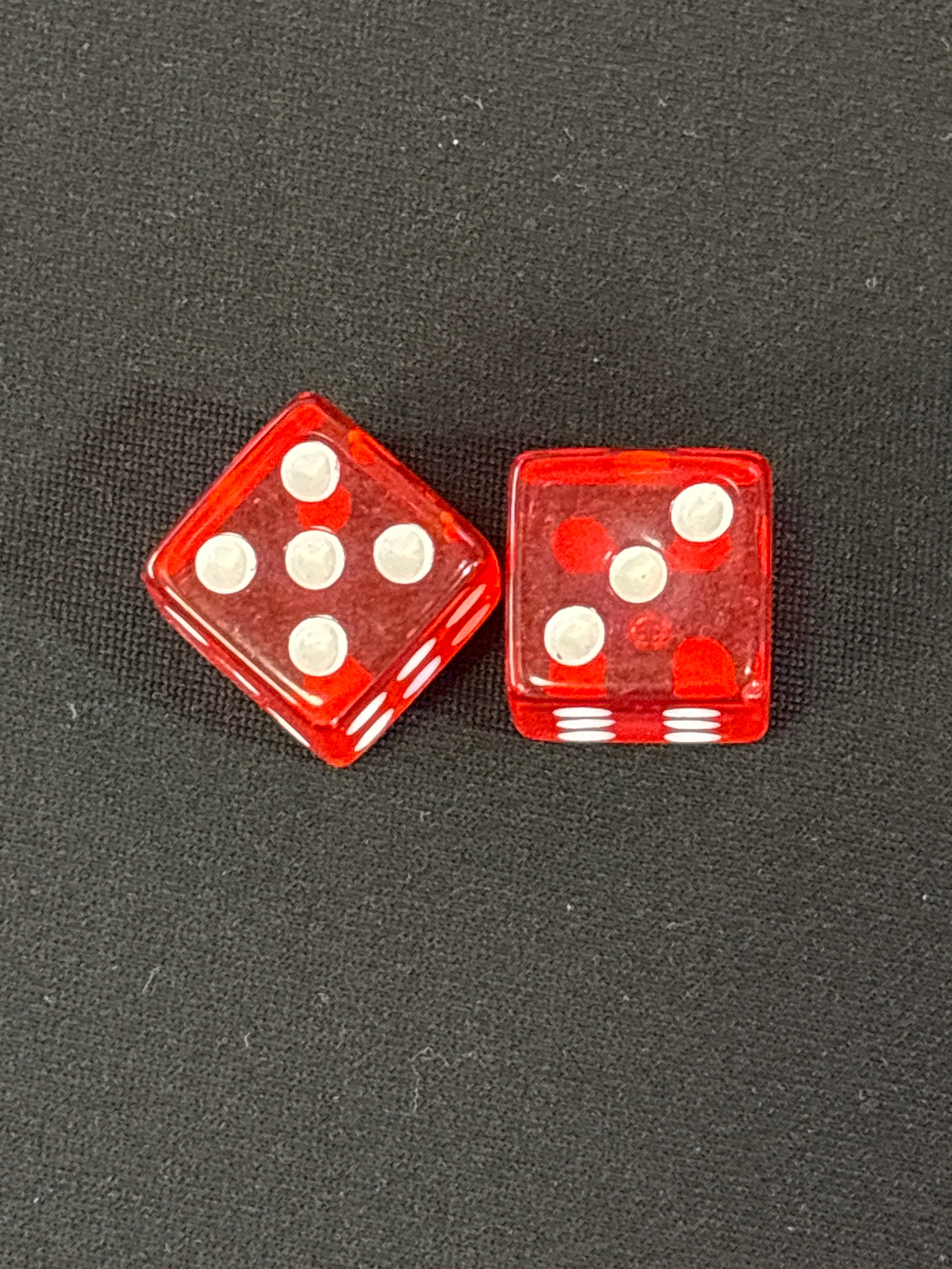 Red Clear Mahjong Dice