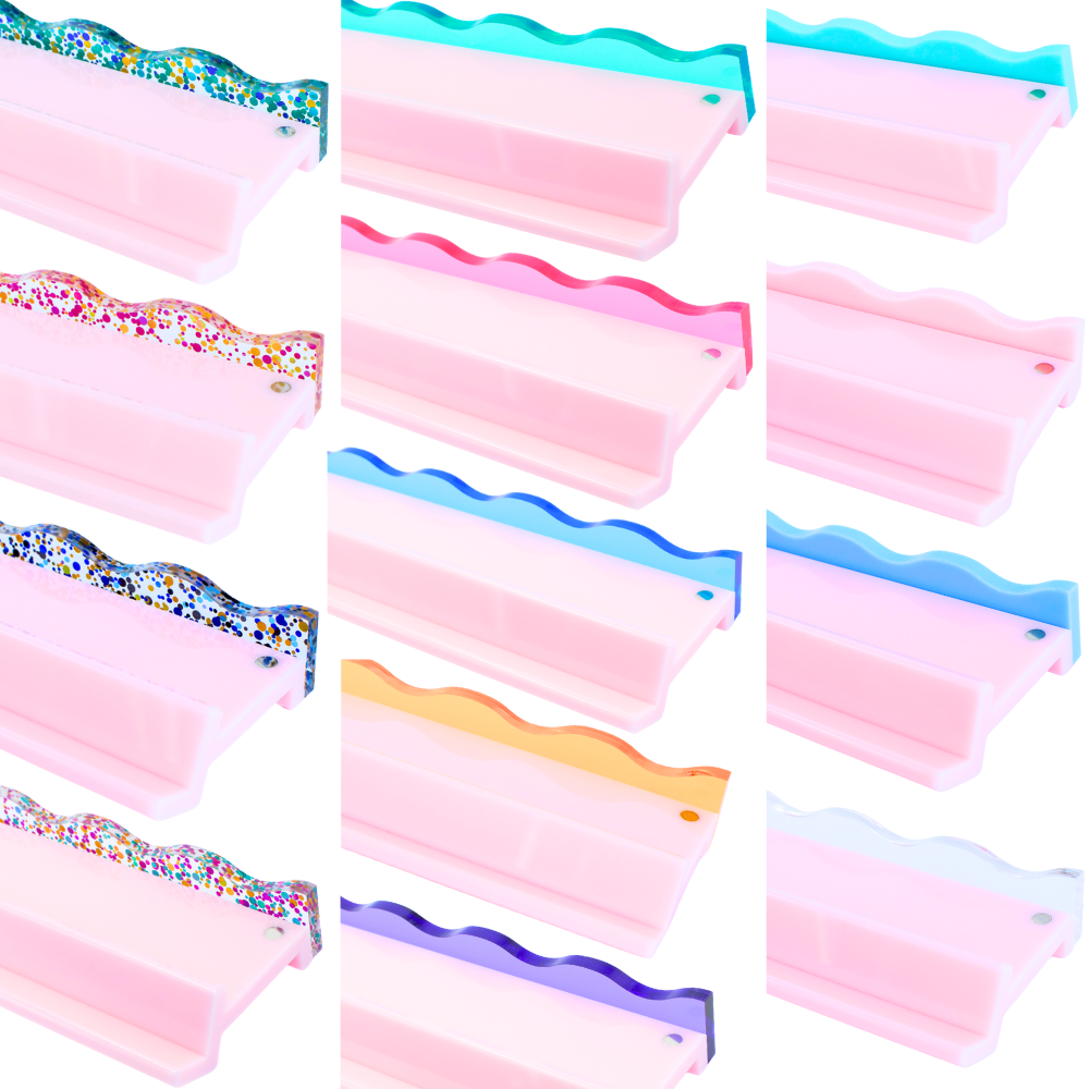 My Fair Mahjong MAHJONG RACK PUSHER ADD ON-MAGNETIC | Premium Acrylic Set(4): Confetti-Wavy-Purple