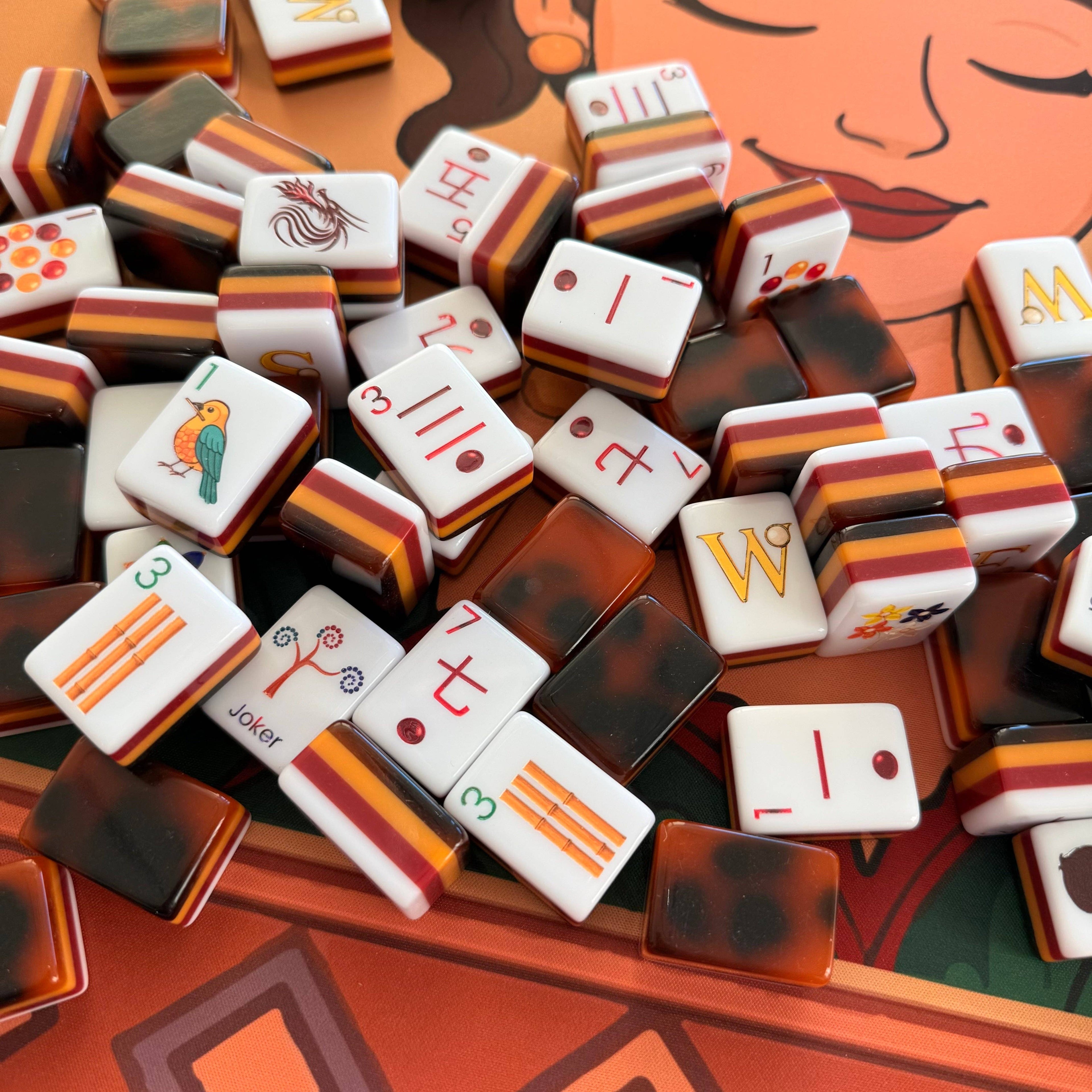 Amber Jade American Mahjong Tiles Tortoise Shell - 160 American Mahjong Tiles: Instock Amber Jade Tiles