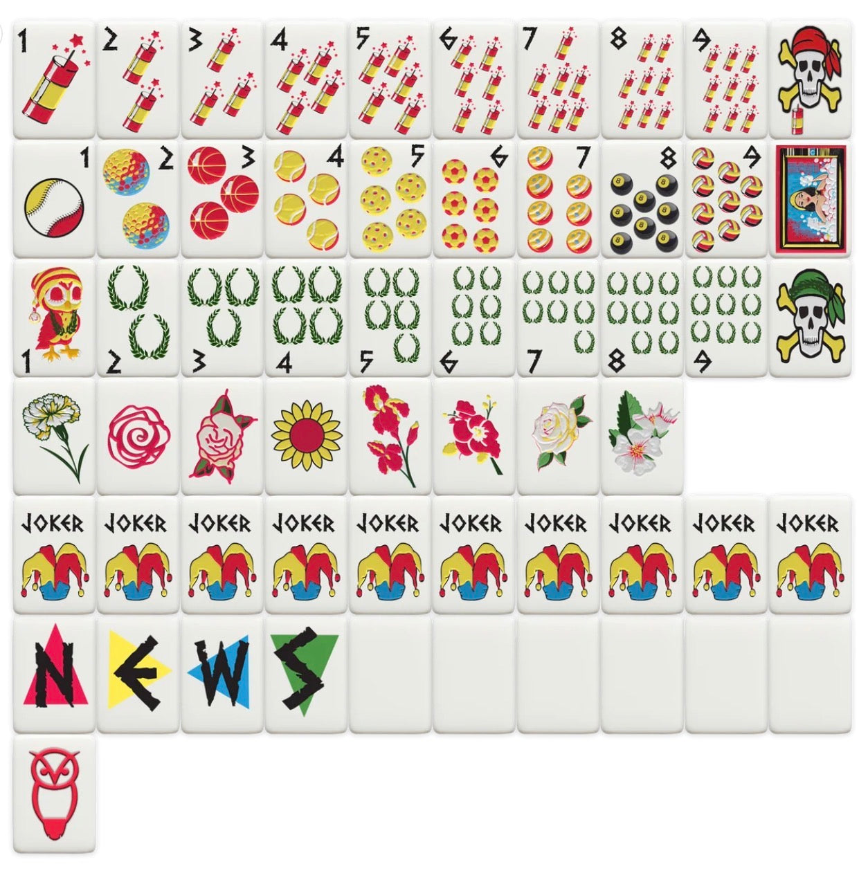 Mahjong Sisterhood Chi Omega Bid Day Bundle- Mahjong Tiles, Mat, and Shufflers