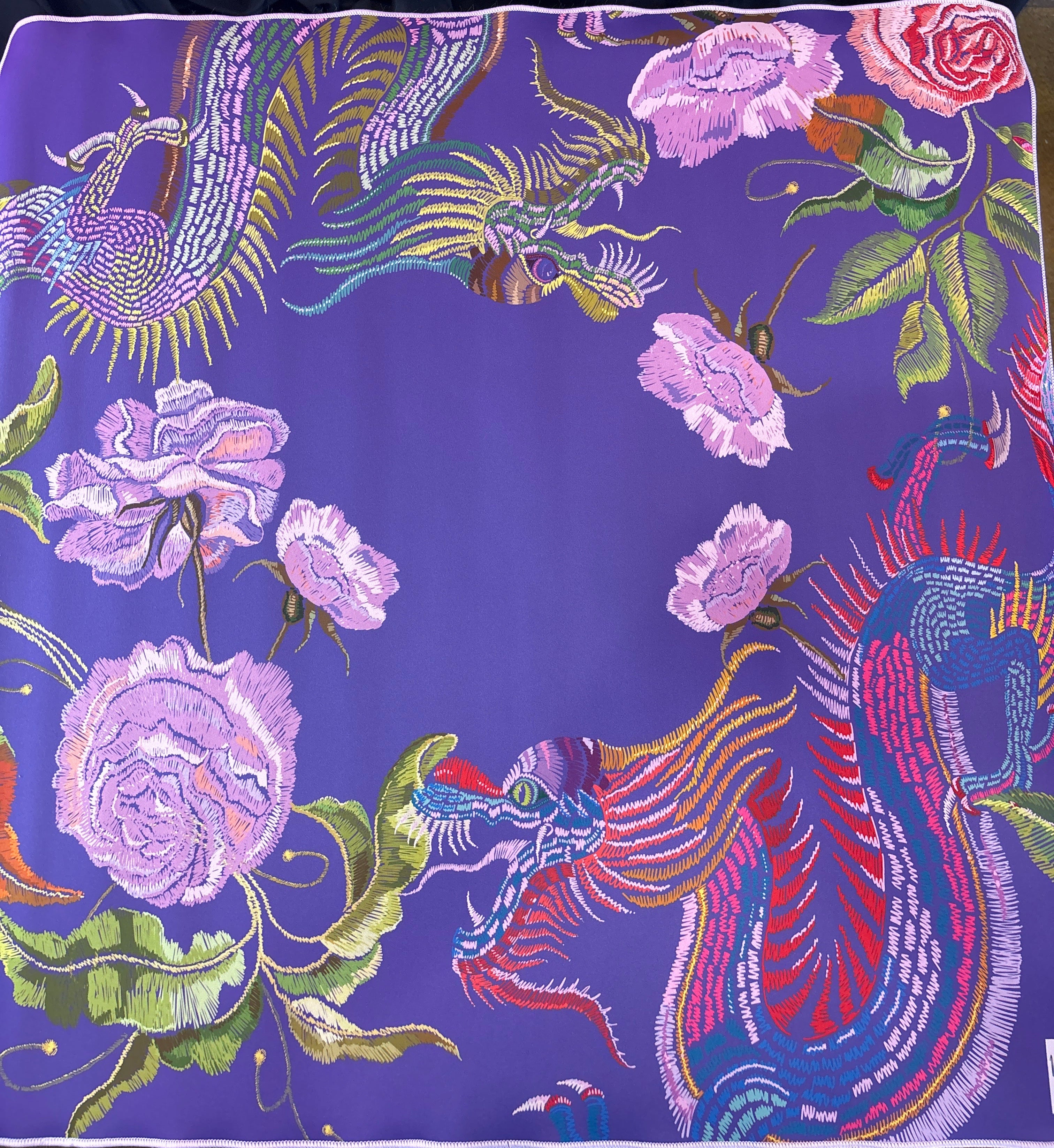 Bespoke  purple dragon mahjong mat