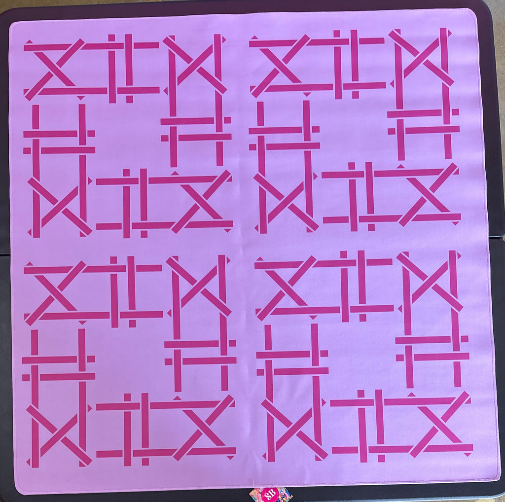 The Mahjong House Double Sided Mahjong Mat- Lilac Trellis CLEARANCE - MUST GO!!!