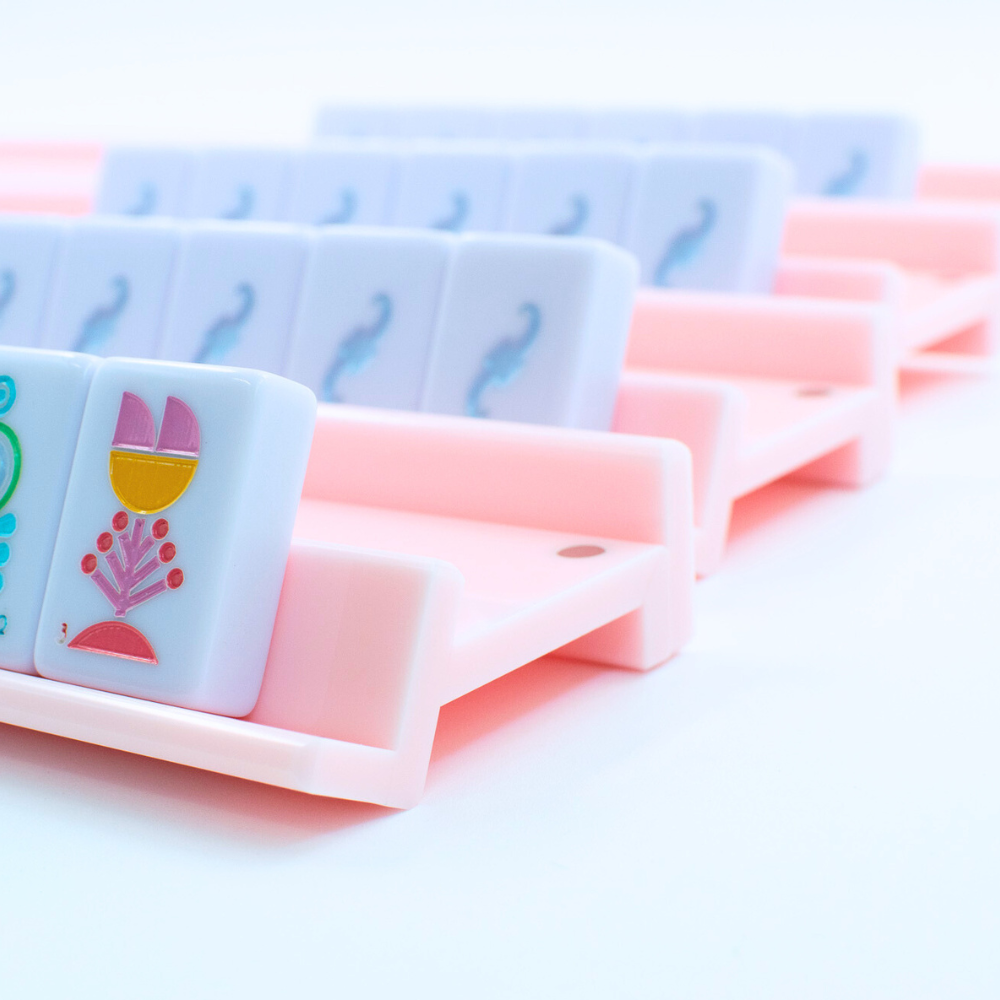 My Fair Mahjong MAHJONG RACKS | Premium Acrylic | 4 Racks + 4 Pushers: Solid Macaron Purple