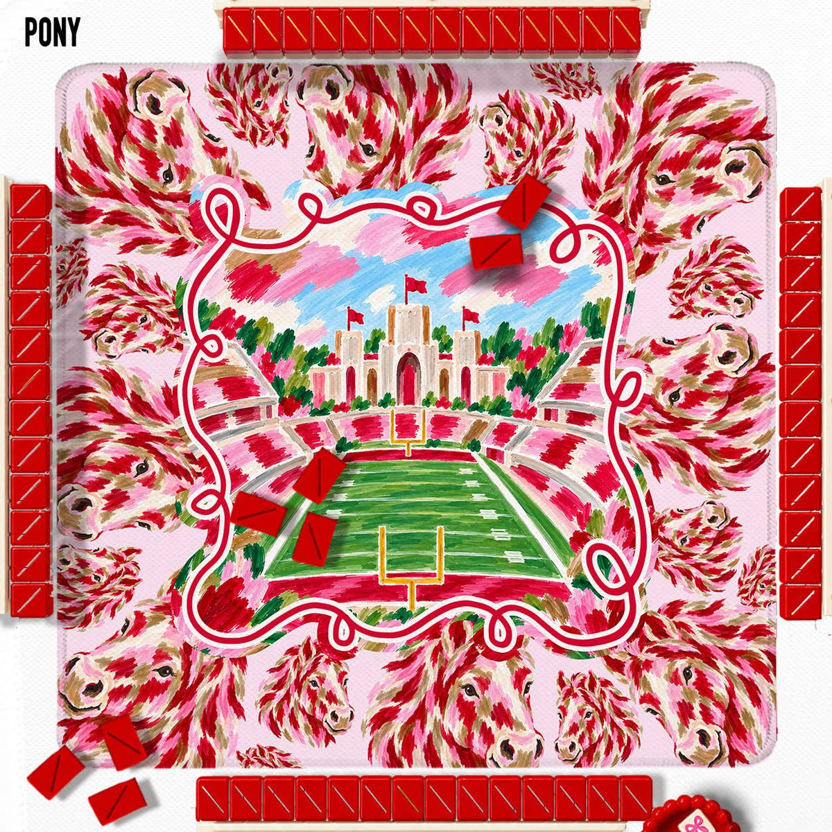 Mahjong Mat 31", Football, LSU Louisiana Tigers Purple