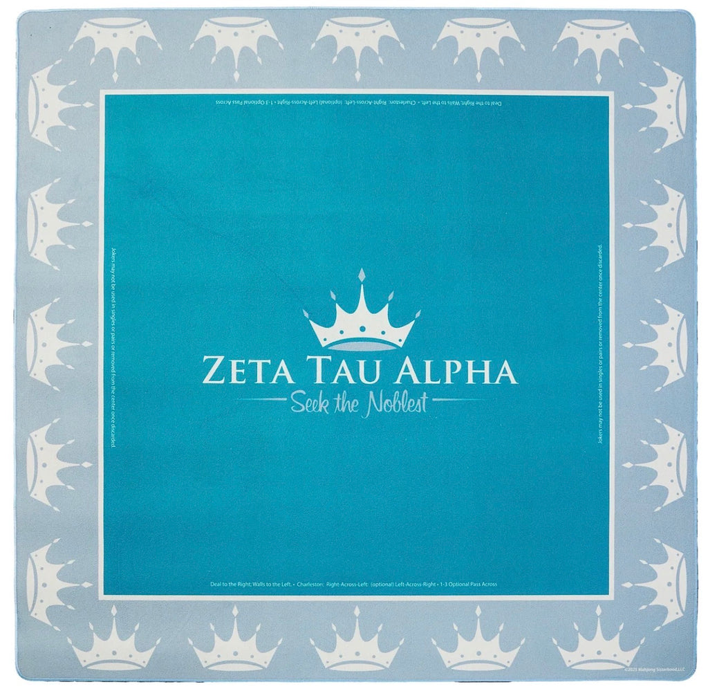 Mahjong Sisterhood Zeta Tau Alpha Bid Day Bundle - Mahjong Tiles, Mat, and Shufflers