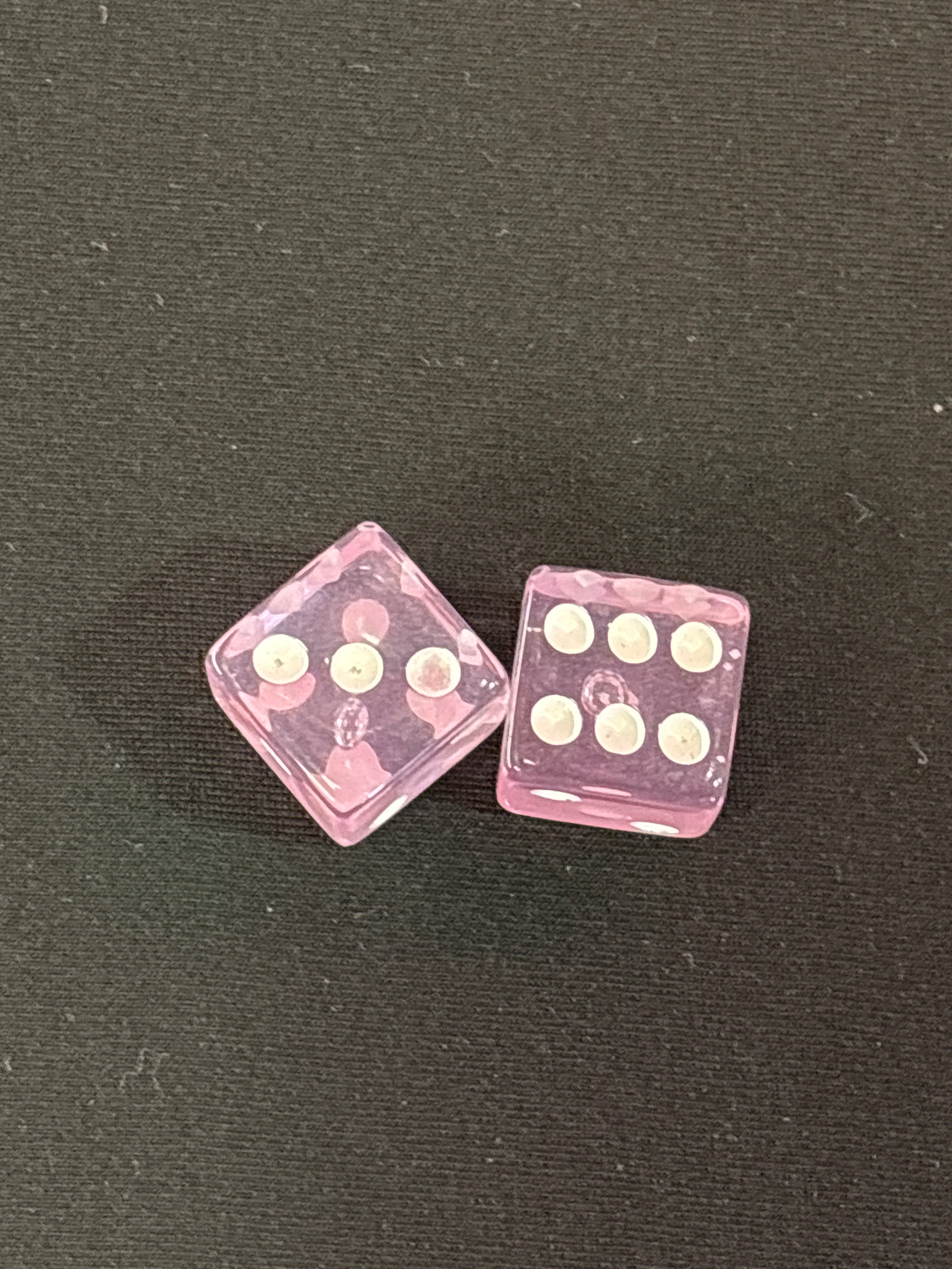 Clear Pink Translucent Mahjong Dice