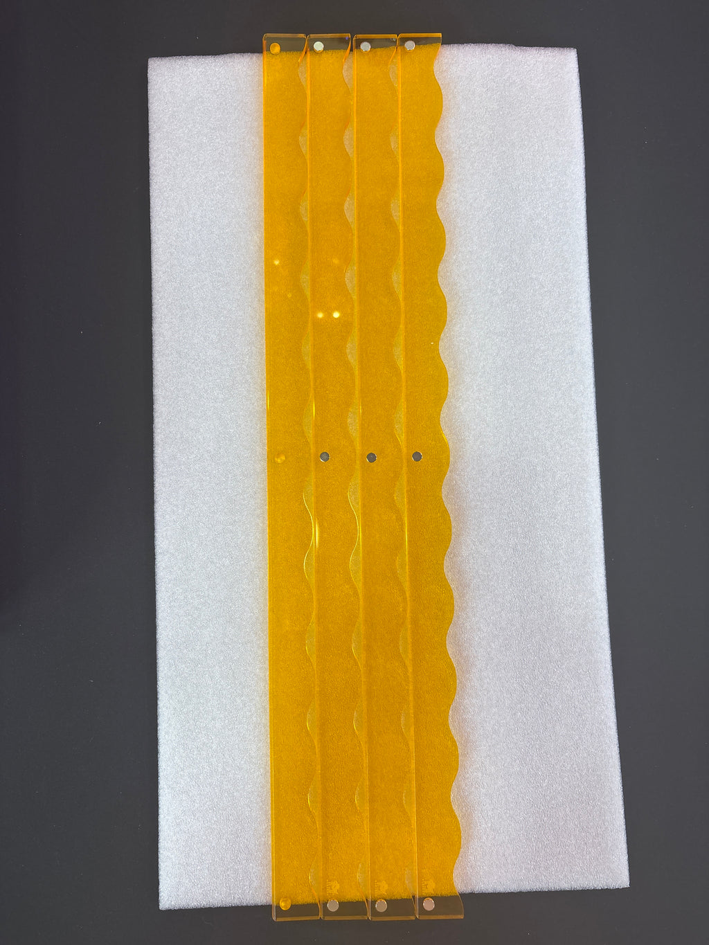 My Fair Mahjong MAHJONG RACK PUSHER ADD ON-MAGNETIC | Premium Acrylic Set(4): Scalloped Apricot Transparent