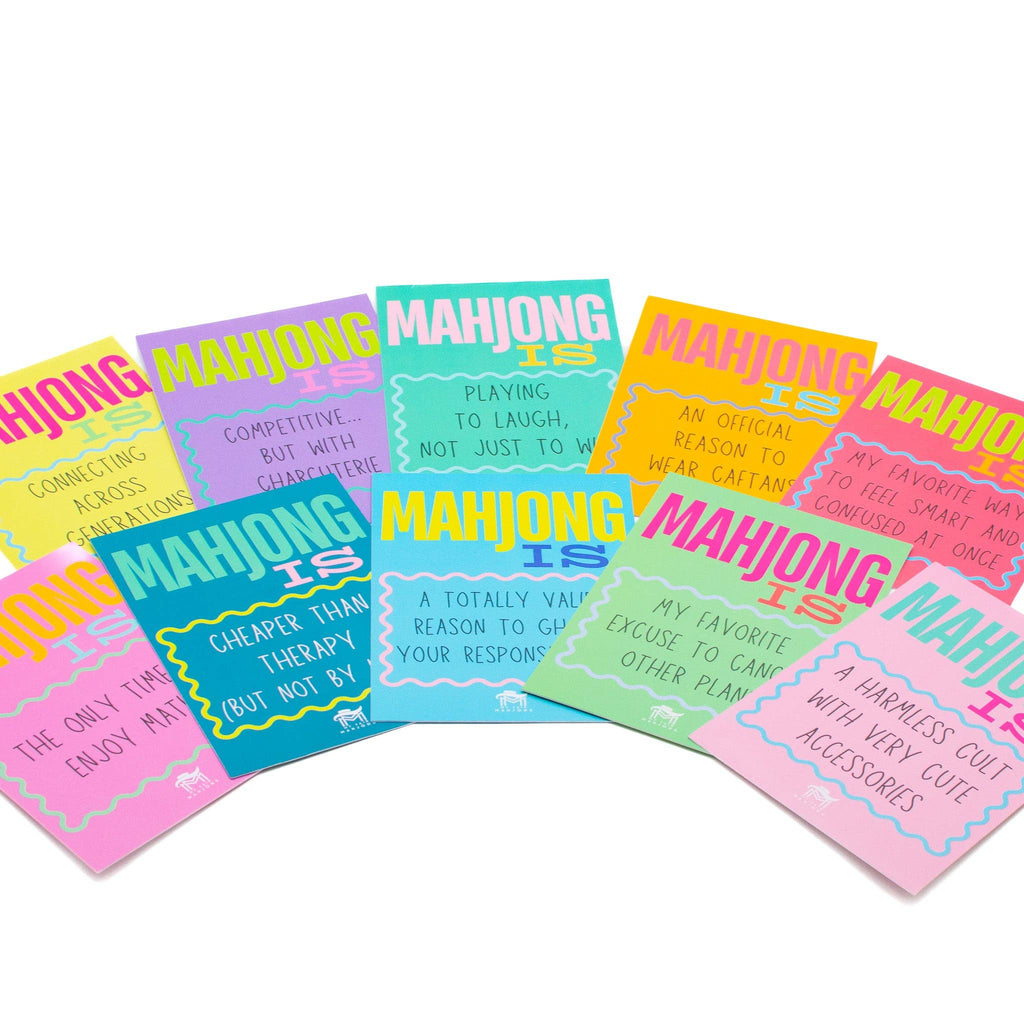 My Fair Mahjong MAHJONG SHUFFLE CARD  |  Mahjong Is Series  |  Sized to Store with League Cards: Blue- Cheaper than Therapy