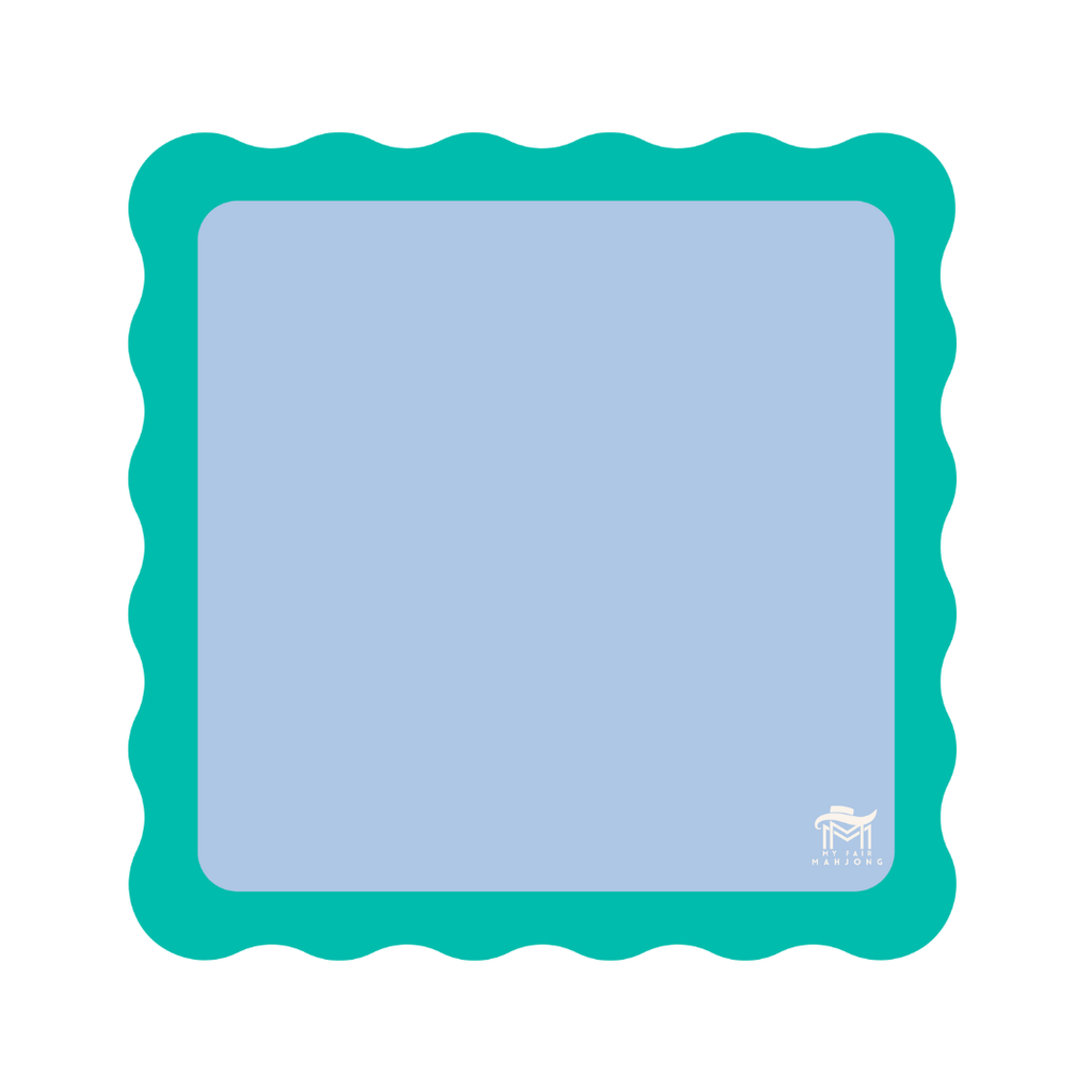 My Fair Mahjong MAHJONG MAT  |  Color Wave  |  31" x 31": Green Center- Pink Scallop