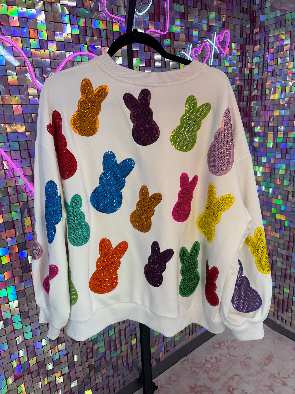 Queen of Sparkles QOS EUC Peeps Easter Sweatshirt