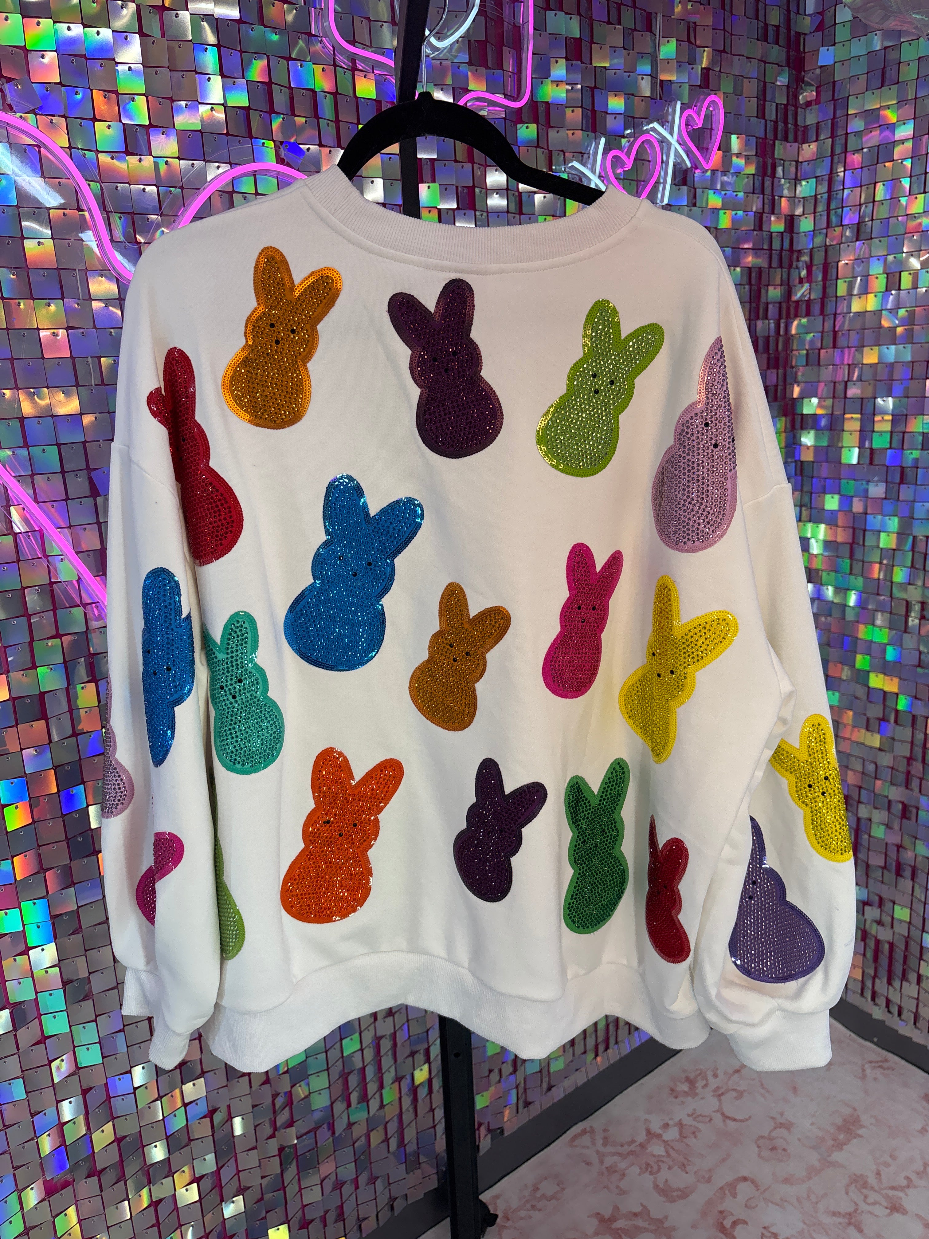 Queen of Sparkles QOS EUC Peeps Easter Sweatshirt