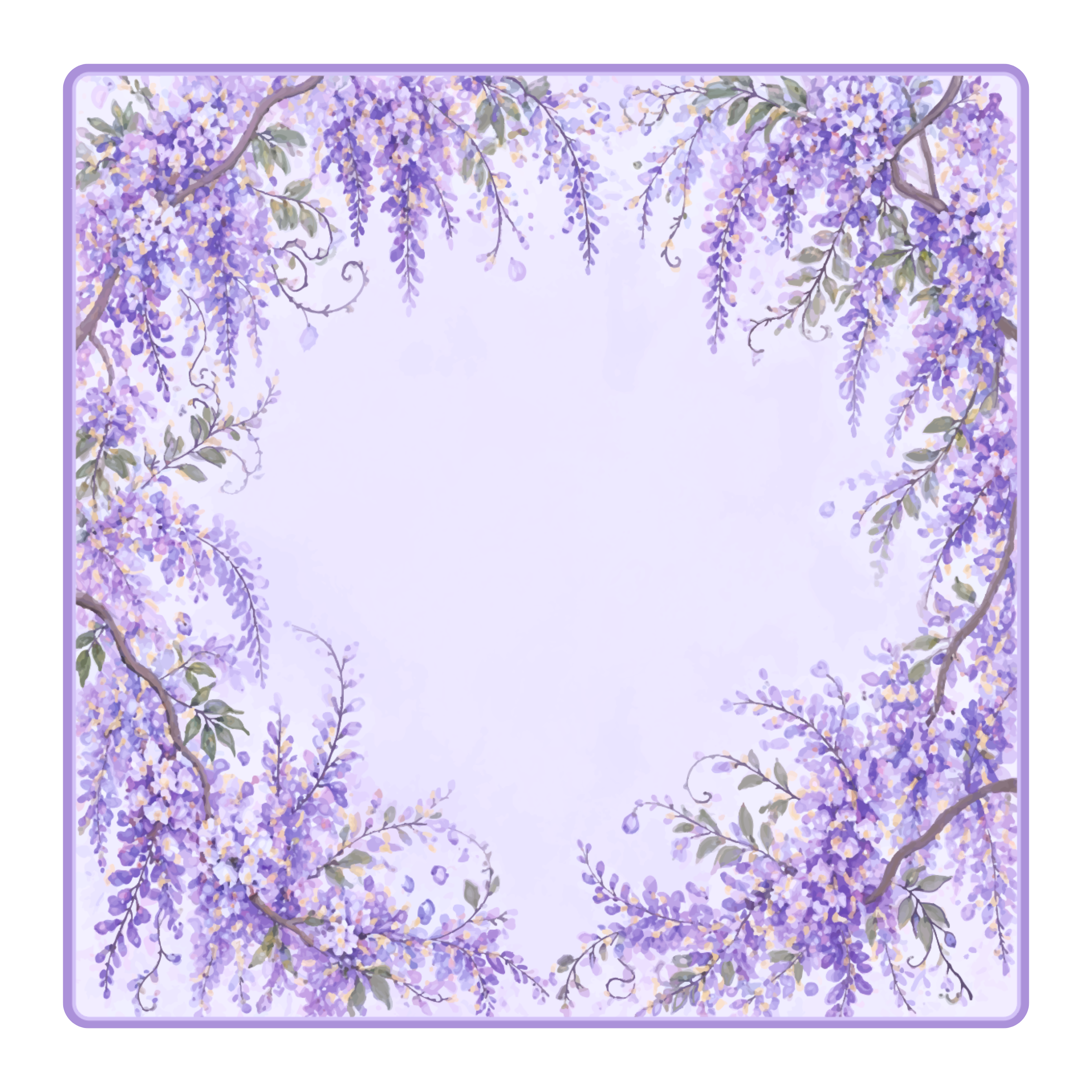 Violet Vines Wisteria Mahjong Neoprene Mat