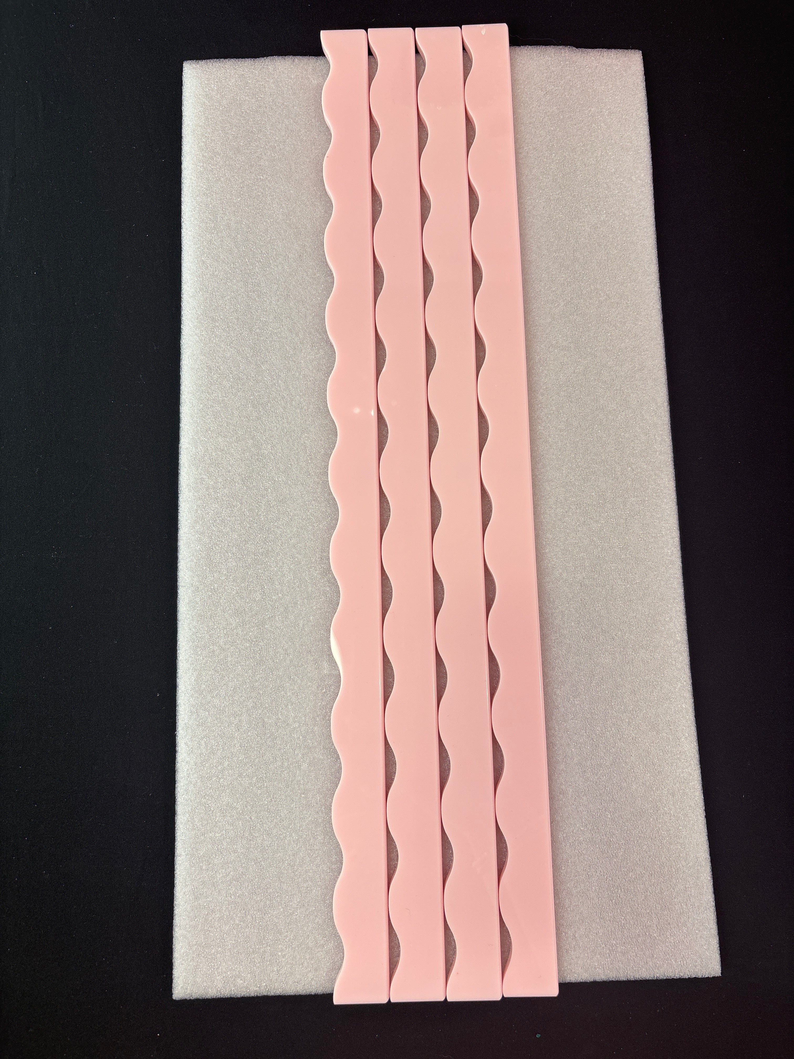My Fair Mahjong MAHJONG RACK PUSHER ADD ON-MAGNETIC | Premium Acrylic Set(4): Scalloped Macaron Pink